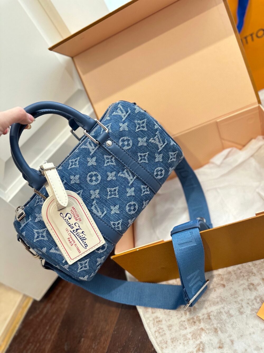 ルイ ヴィトン ( Louis Vuitton)デニム 斜 めがけ バッグ 25x12cm